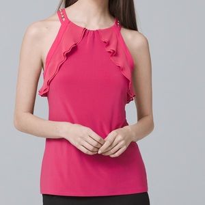 NWT 🎉 WHBM Bead detail knit pink tank XS 💕